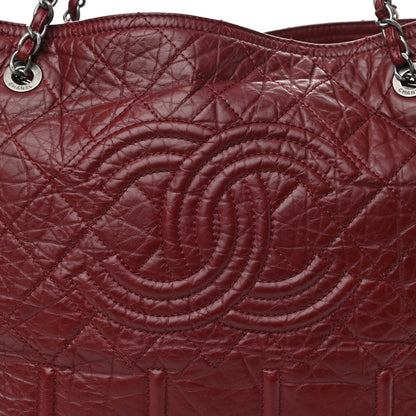 Chanel Aged Calfskin Large Shopping In Moscow Tote Burgundy 8 of 10