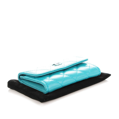 Chanel Lambskin Quilted Card Holder Turquoise 4 of 8