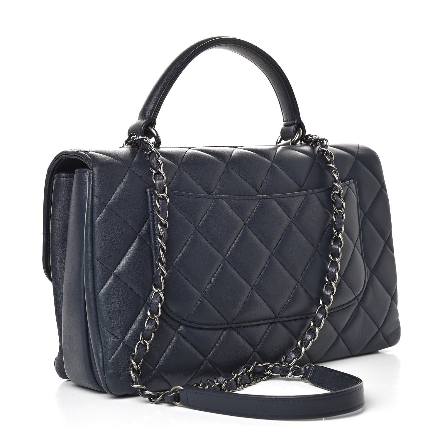 Chanel Lambskin Quilted Medium Trendy CC Flap Dual Handle Bag Navy Blue 3 of 11