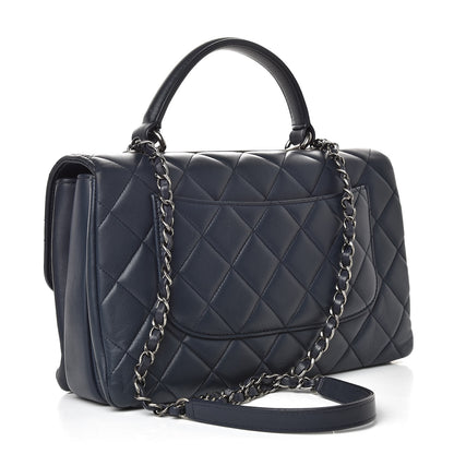 Chanel Lambskin Quilted Medium Trendy CC Flap Dual Handle Bag Navy Blue 3 of 11