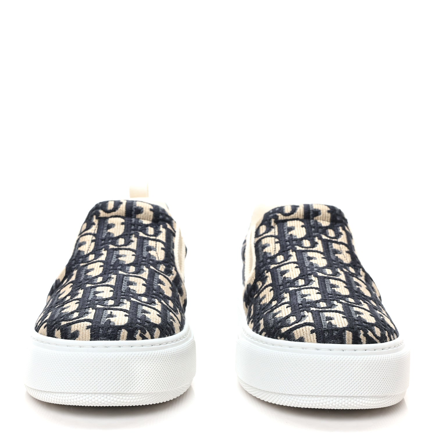 Christian Dior Canvas Oblique Embroidered Womens Solar Slip On Sneakers 39 Deep Blue 3 of 9