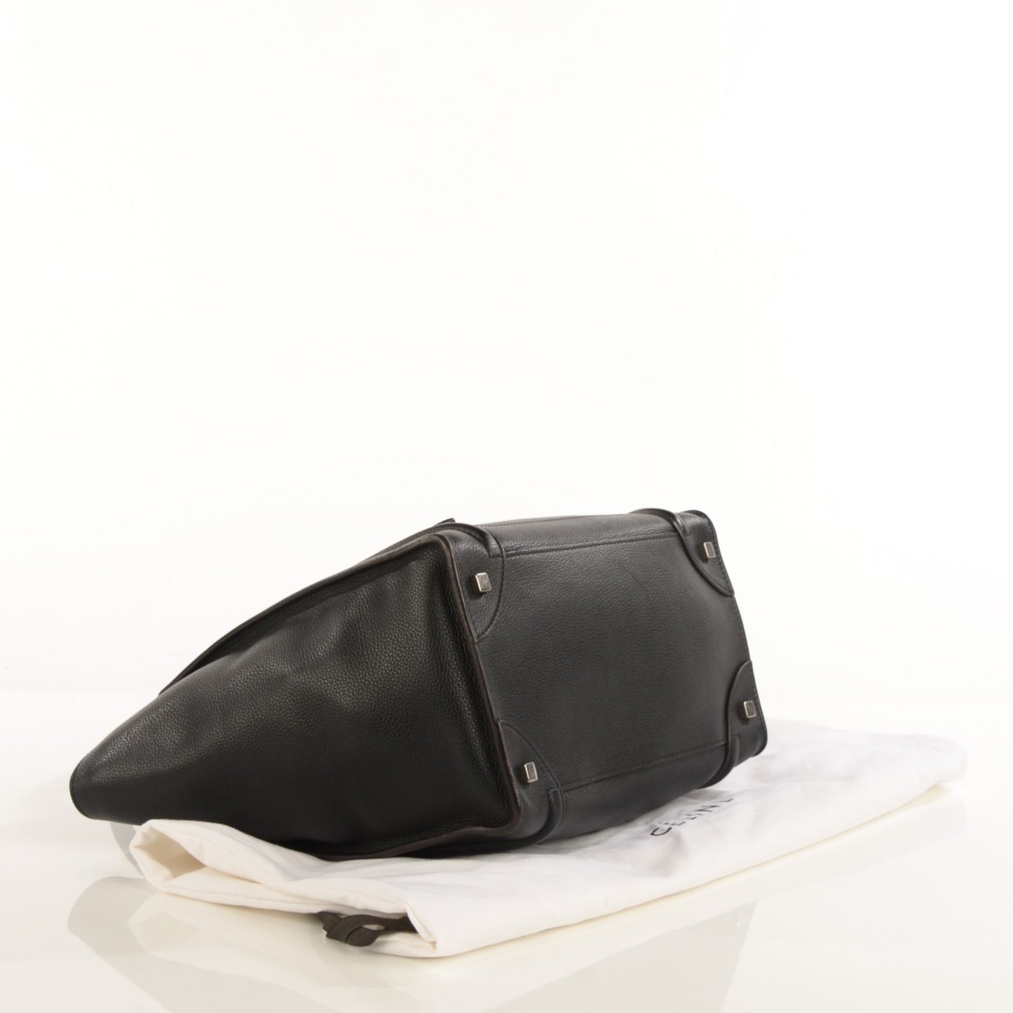 Drummed Calfskin Mini Luggage Black