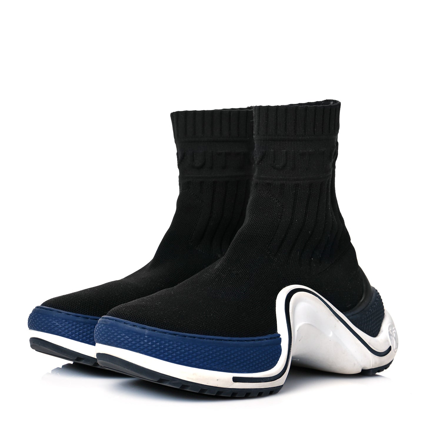Stretch Textile LV Archlight Sneaker Boots 36 Black Blue