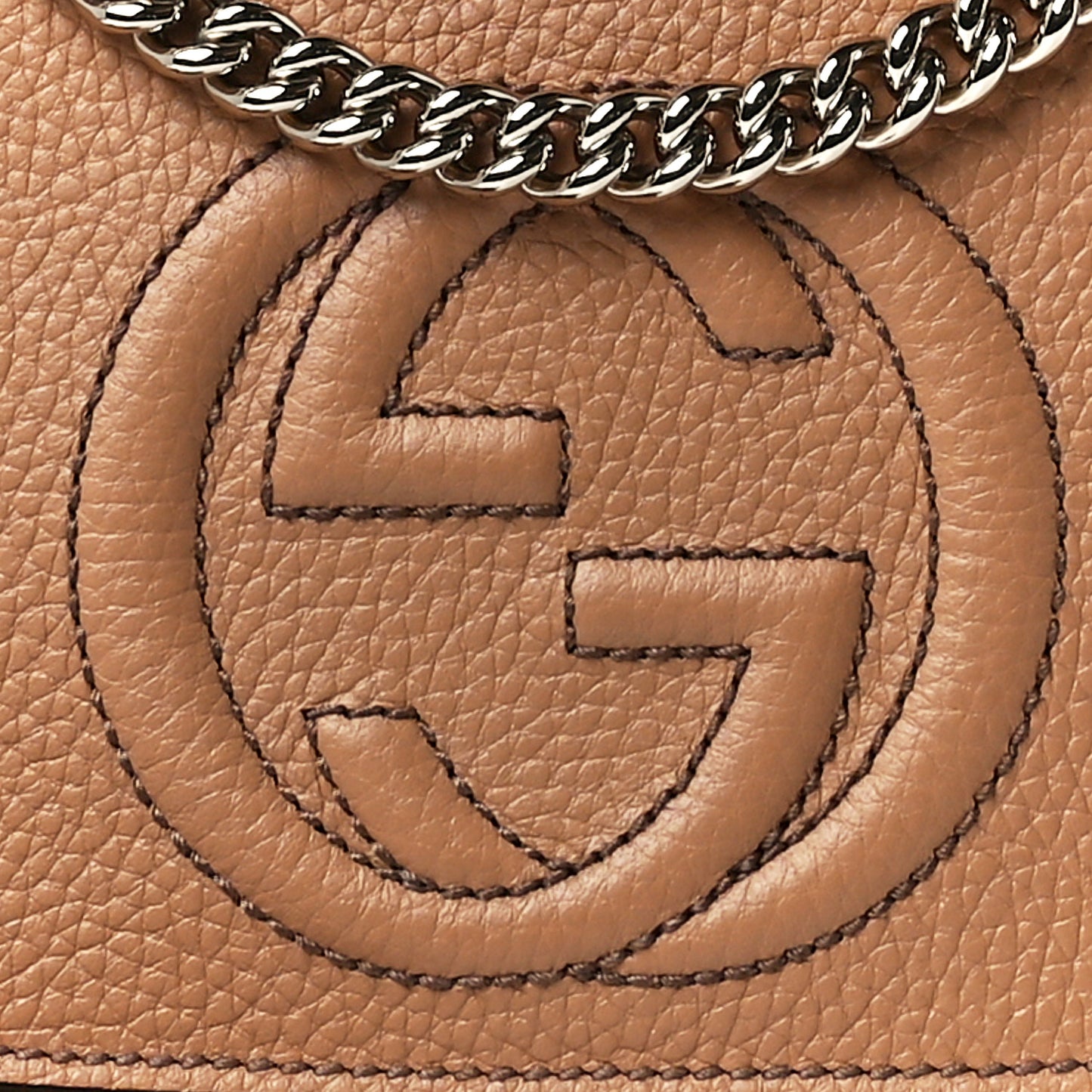 Pebbled Calfskin Medium Soho Flap Crossbody Camelia