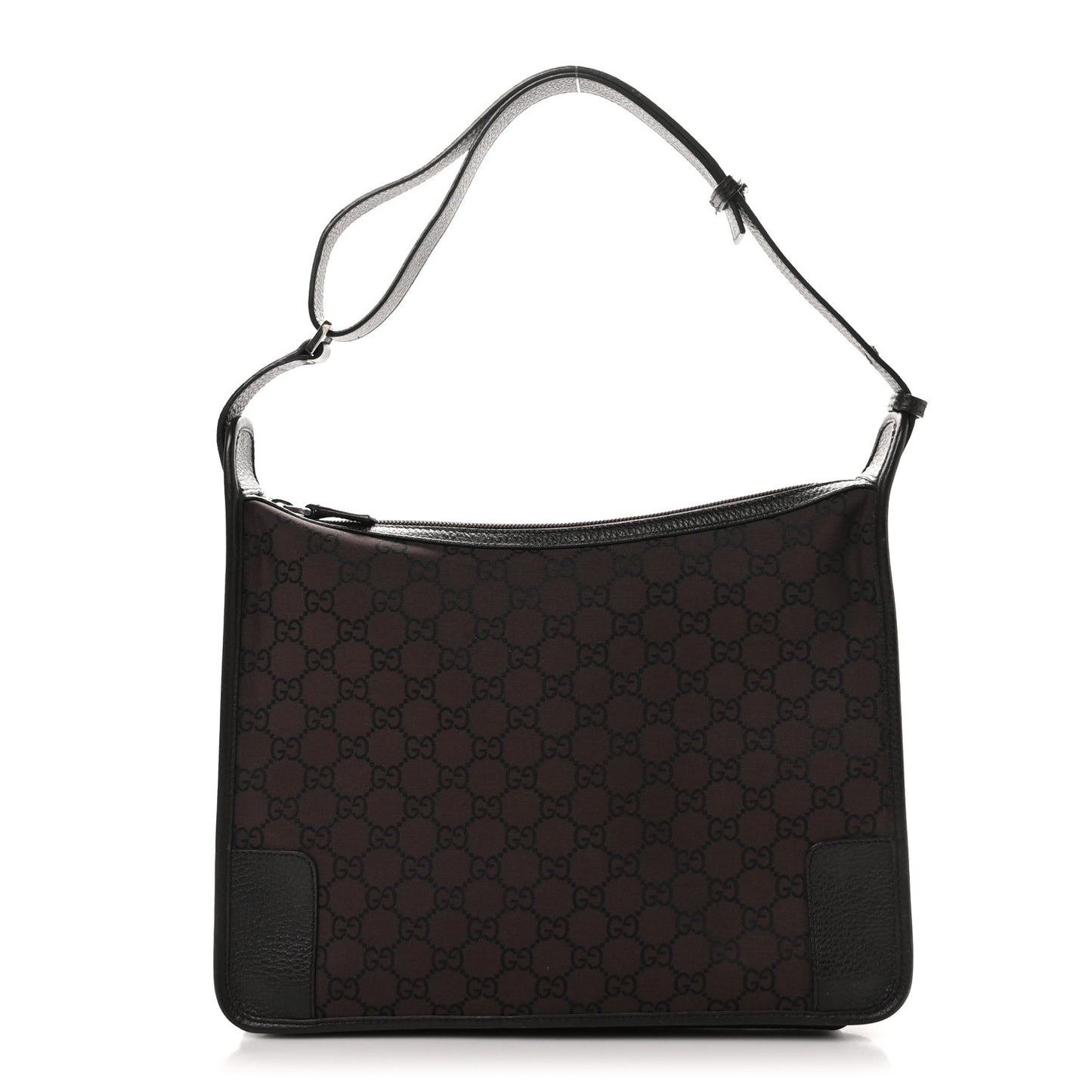 Nylon Monogram Shoulder Bag  Dark Brown