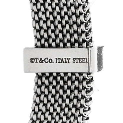Tiffany Sterling Silver Stainless Steel Heart I Love You Mesh Bracelet 3 of 3