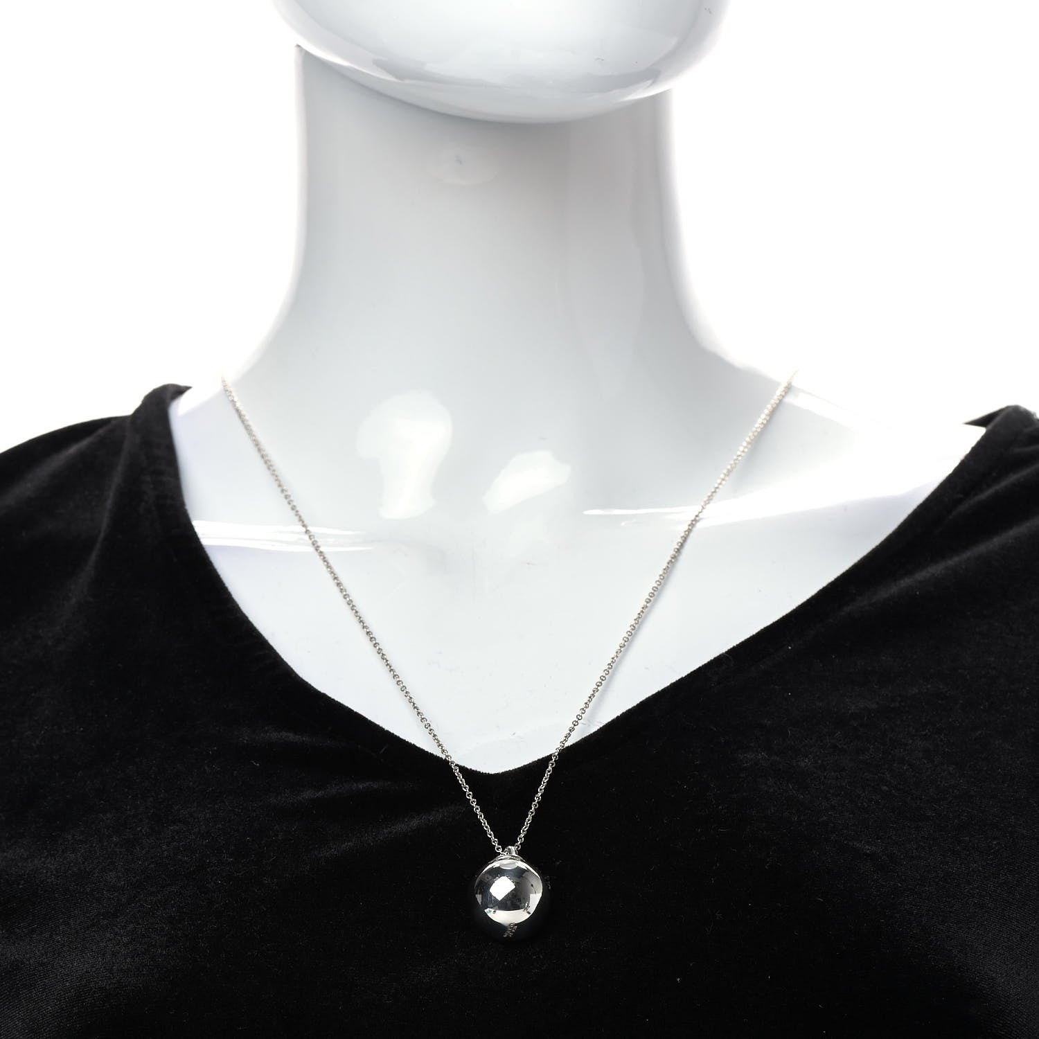 Tiffany Sterling Silver 19mm HardWear Ball Pendant Necklace 2 of 6