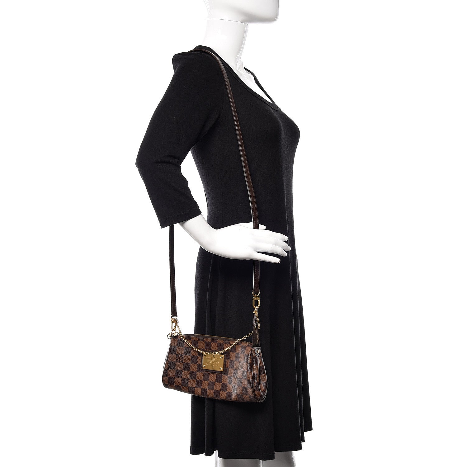 Louis Vuitton Damier Ebene Eva Clutch 2 of 11