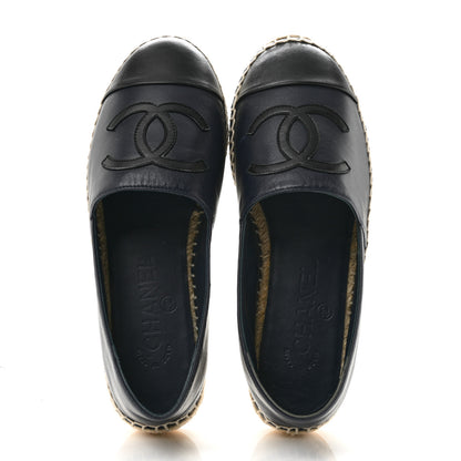 Chanel Lambskin CC Espadrilles 36 Dark Navy 2 of 9