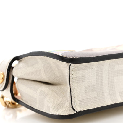 Fendi Glazed Fabric FF Bikini Girls Inlay Nano Peekaboo Maxi Handle Satchel Bianco Perla Multicolor 10 of 11