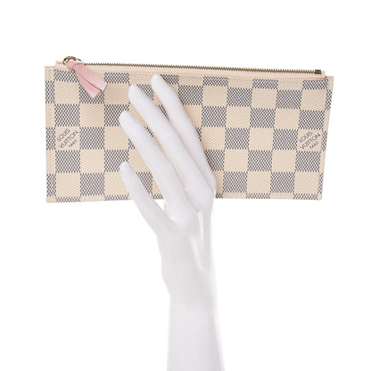 Louis Vuitton Damier Azur Felicie Chain Wallet Zippered Insert Rose Ballerine 2 of 6