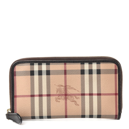 Burberry Haymarket Check Large Ziggy Zip Around Wallet Chocolate 1 of 6
