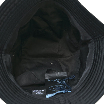 Prada Re-Nylon Metal Triangle Logo Womens Bucket Hat S Black 6 of 7