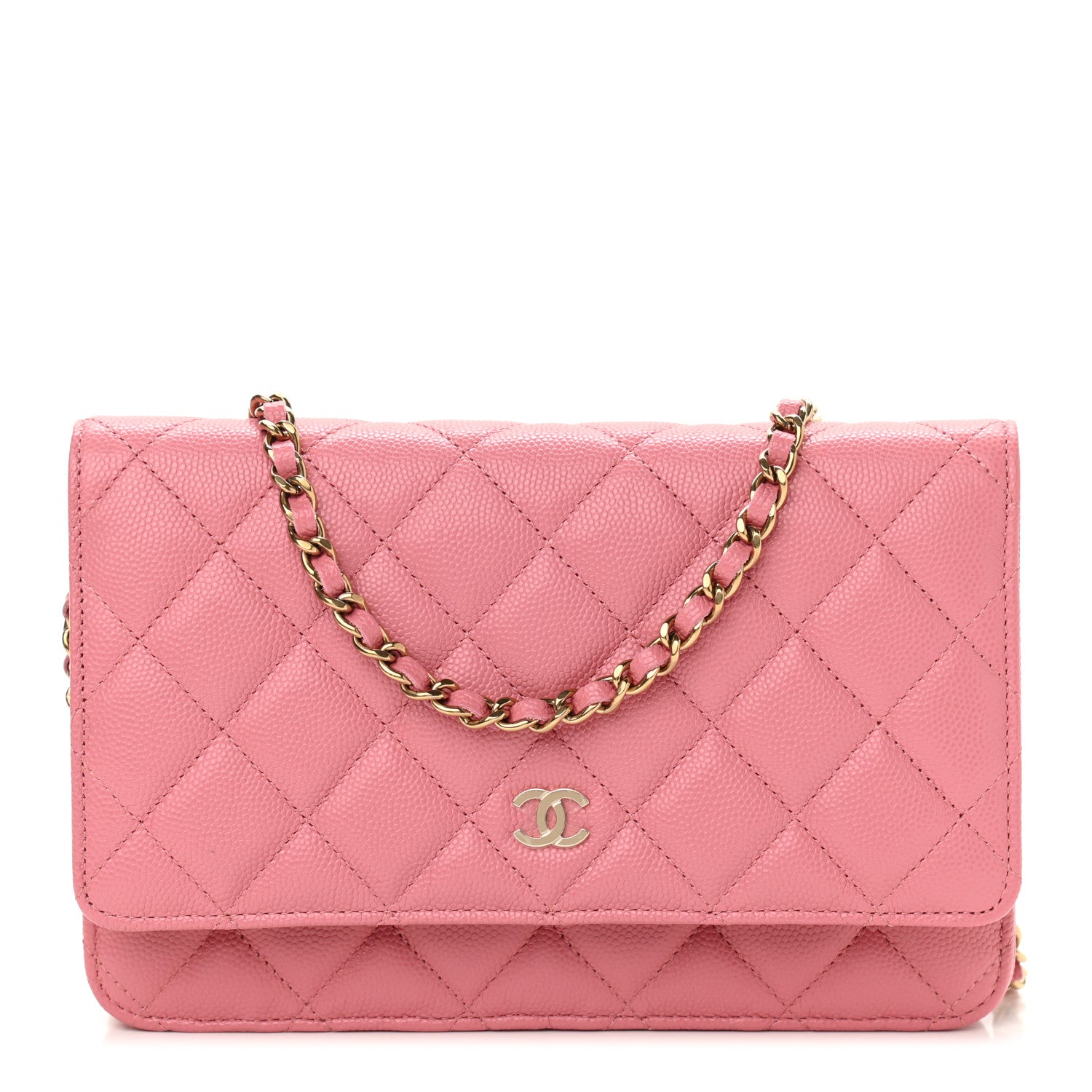 Chanel Caviar Quilted Wallet On Chain WOC Dark Pink 1 of 12