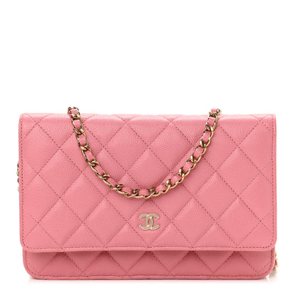 Chanel Caviar Quilted Wallet On Chain WOC Dark Pink 1 of 12
