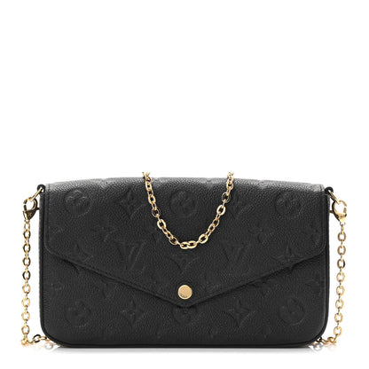 Louis Vuitton Empreinte Pochette Felicie Chain Wallet Black 3 of 11