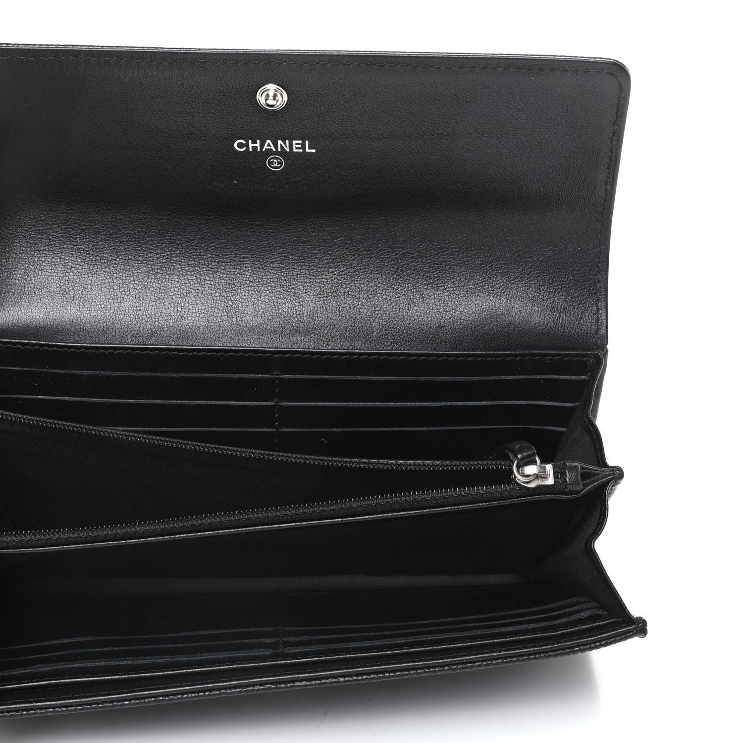 Chanel Caviar Timeless CC Large Gusset Flap Wallet Black 5 of 7