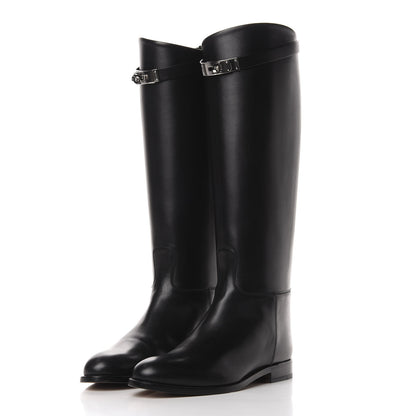 Hermes Box Kelly Jumping Boots 39 Black 3 of 8