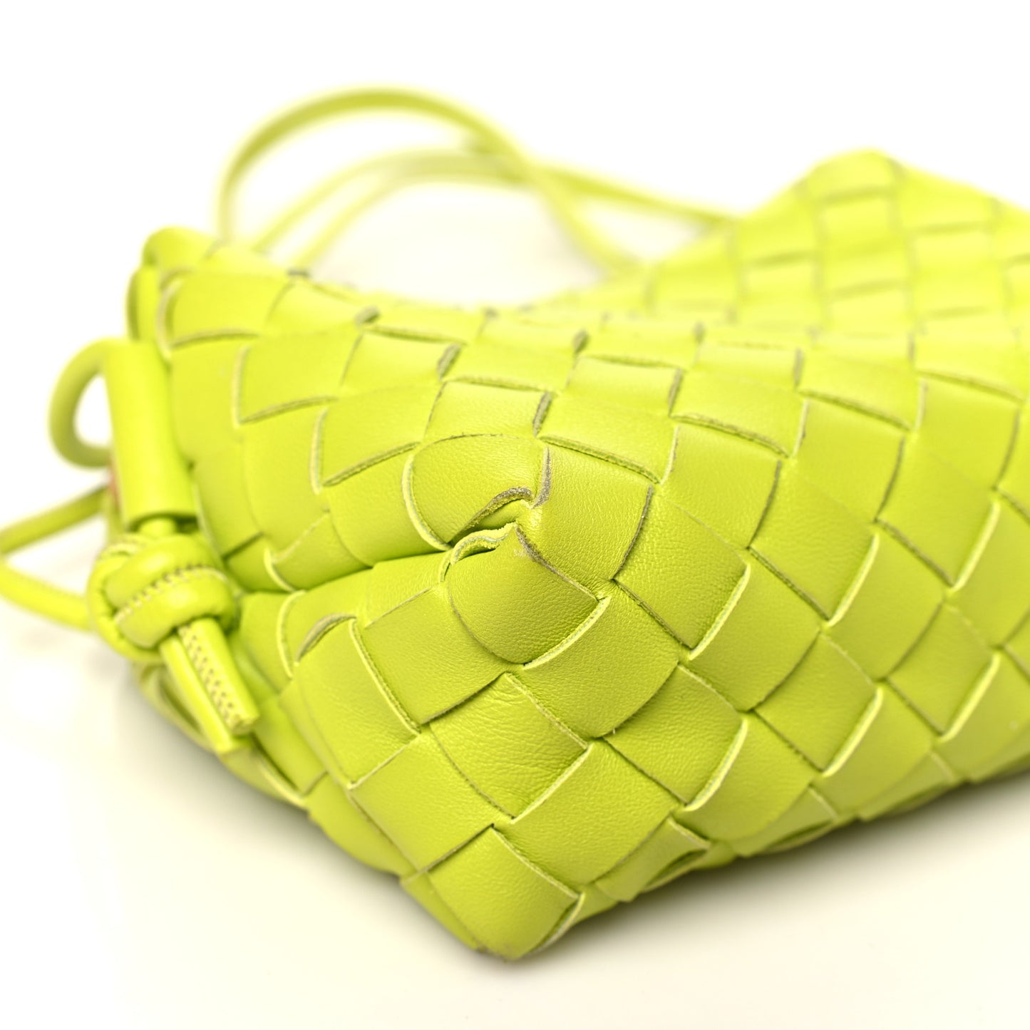 Nappa Intrecciato Mini Loop Camera Bag Acid Kiwi