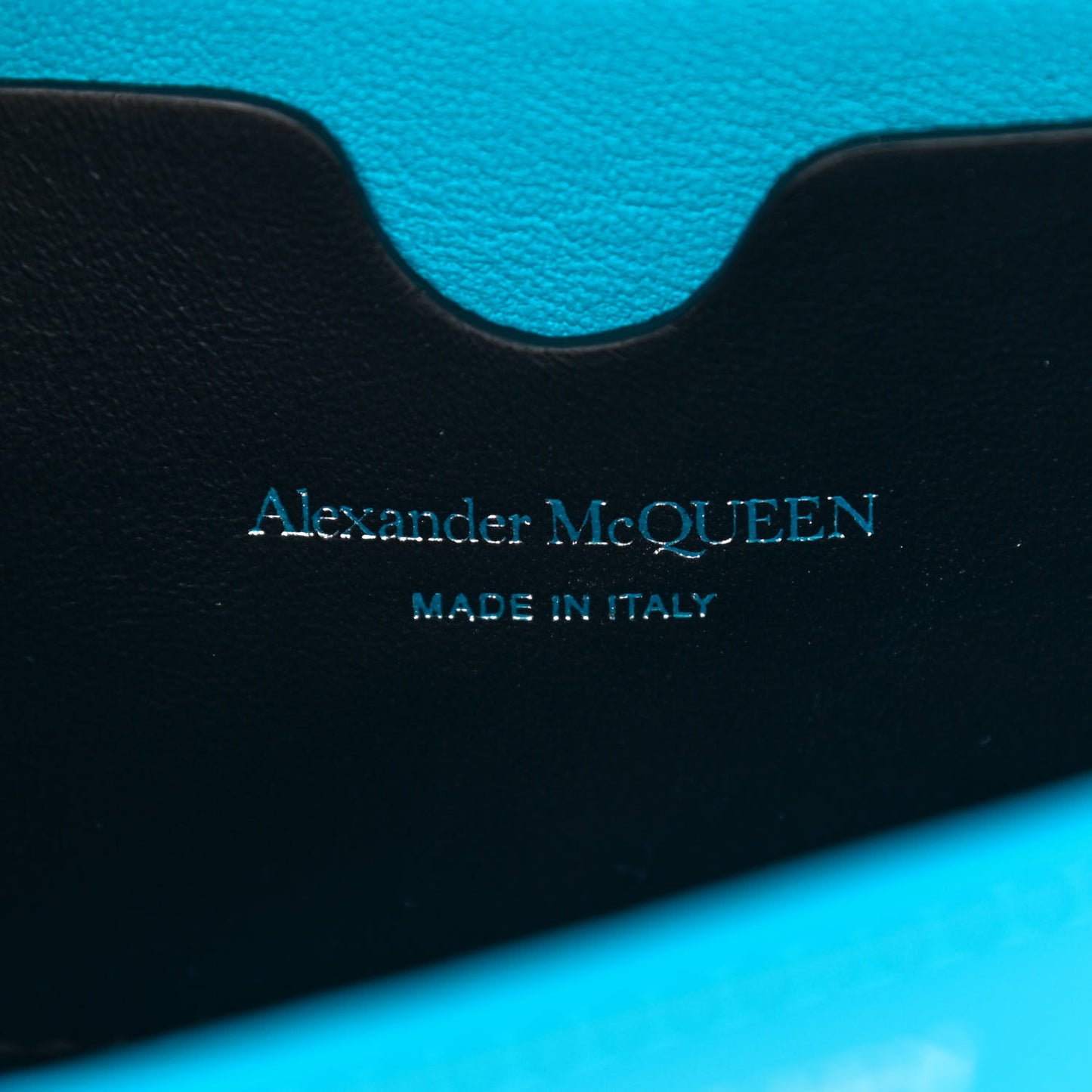 Smooth Calfskin Four Ring Knuckle Mini Chain Clutch Blue