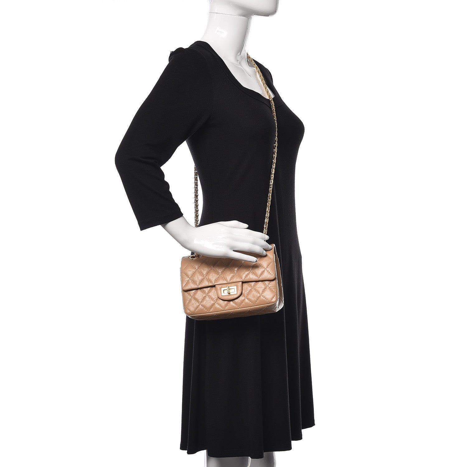Chanel Aged Calfskin Quilted 2.55 Reissue Mini Flap Beige 2 of 9