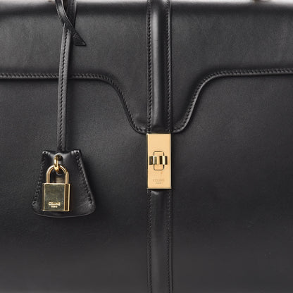 Celine Satinated Calfskin Medium 16 Top Handle Bag Black 12 of 15