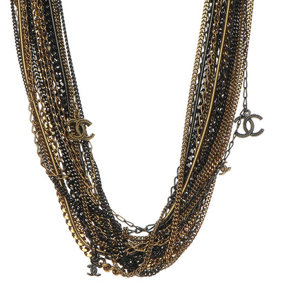 Chanel Ruthenium CC Multi Strand Chain Necklace Gold 1 of 6