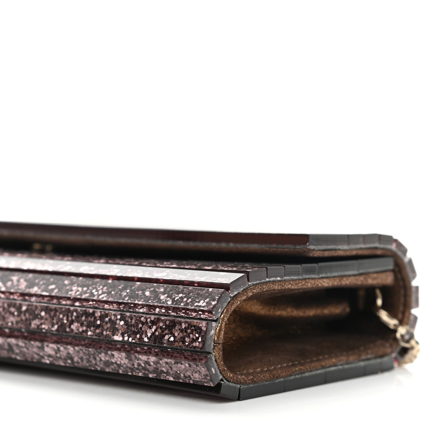 Jimmy Choo Acrylic Glitter Sweetie Clutch Dark Gold 9 of 11