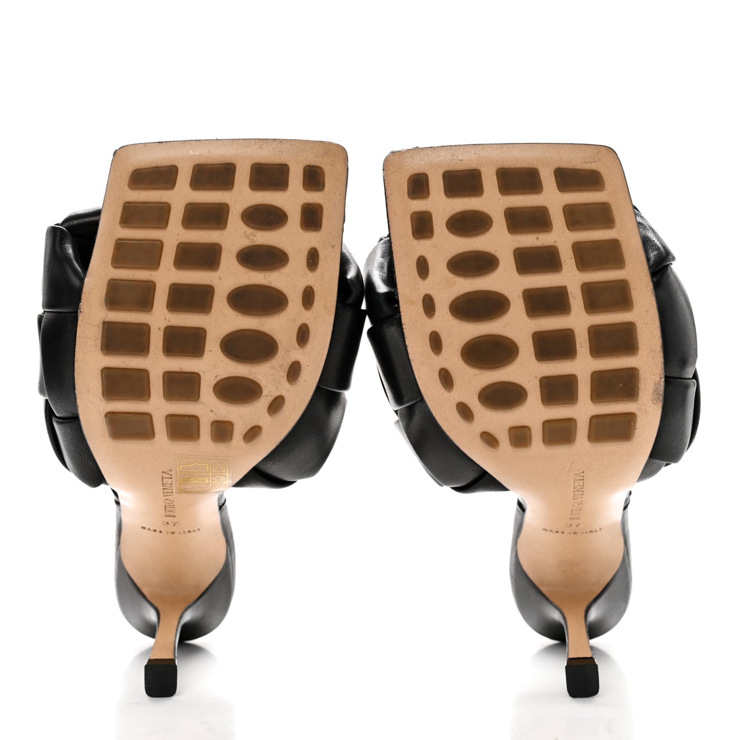 Nappa Maxi Intrecciato Lido Mule Sandals 37 Black
