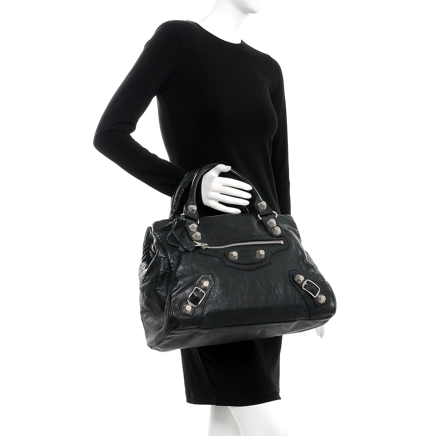 Agneau Giant 21 Silver Hardware Mid Day Black