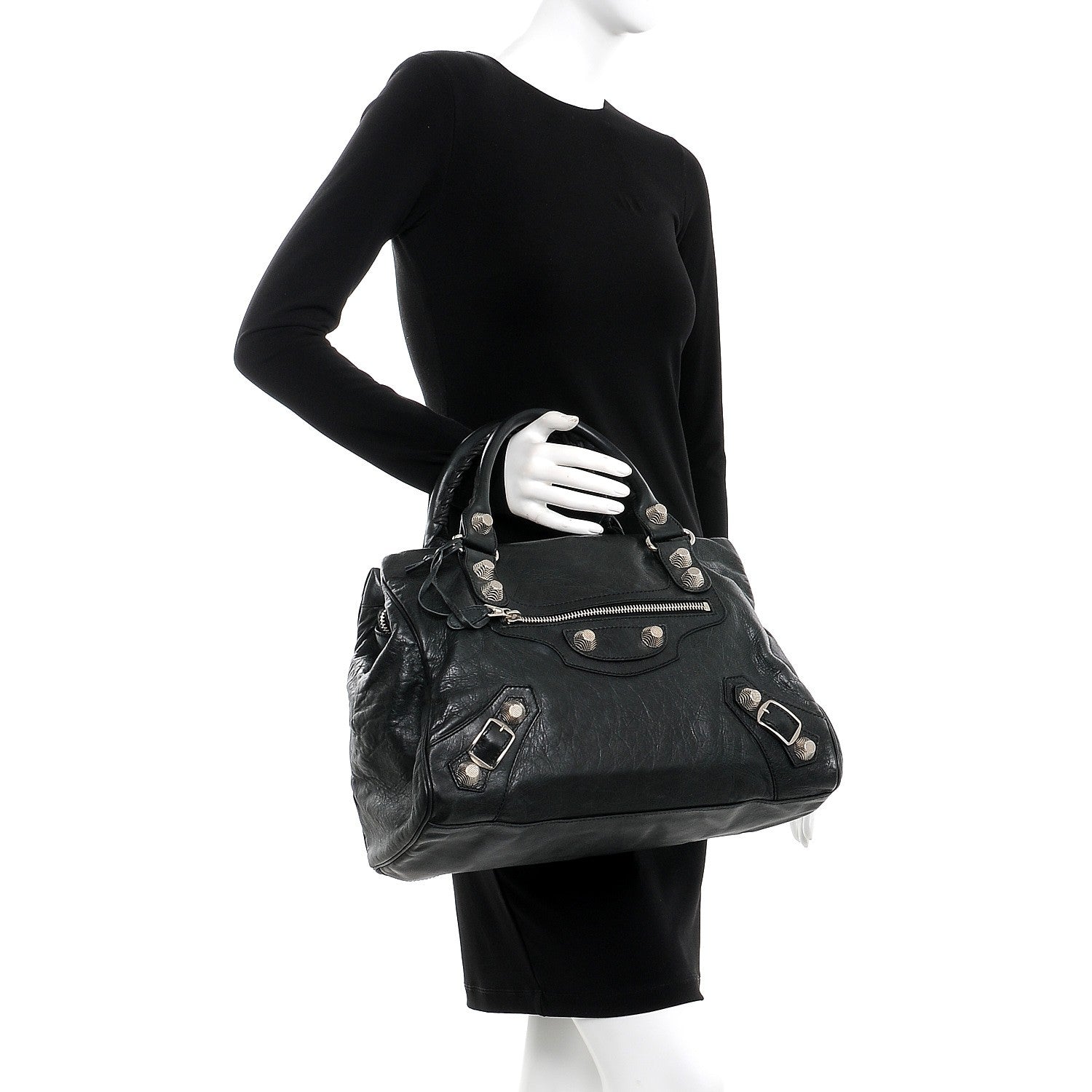 Balenciaga Agneau Giant 21 Silver Hardware Mid Day Black 2 of 10