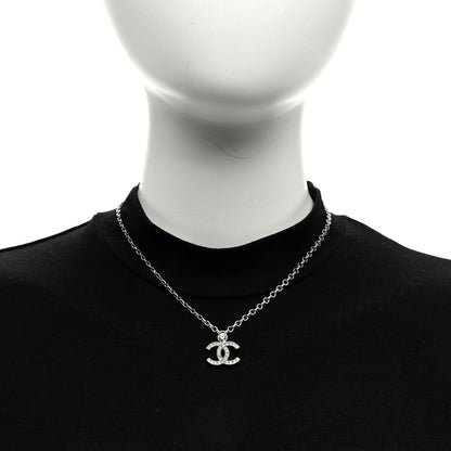 Chanel Crystal CC Necklace Silvery Gold 2 of 4