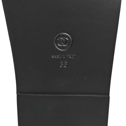 Chanel Lambskin Quilted Velcro Dad Chain CC Slide Sandals 36 Black 8 of 10