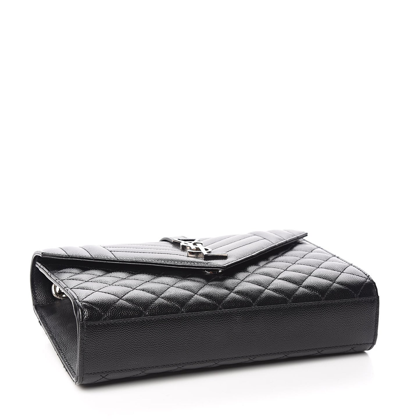 Grain De Poudre Textured Mixed Matelasse Triquilt Medium Monogram Satchel Black