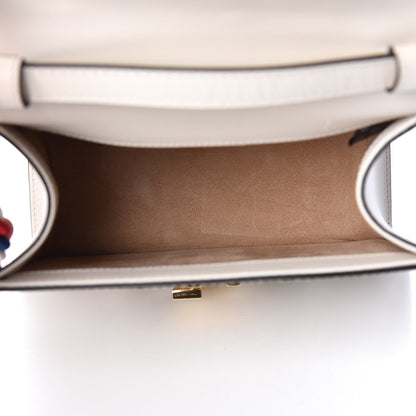 Gucci Calfskin Animal Studs Mini Sylvie Top Handle Bag White 5 of 9