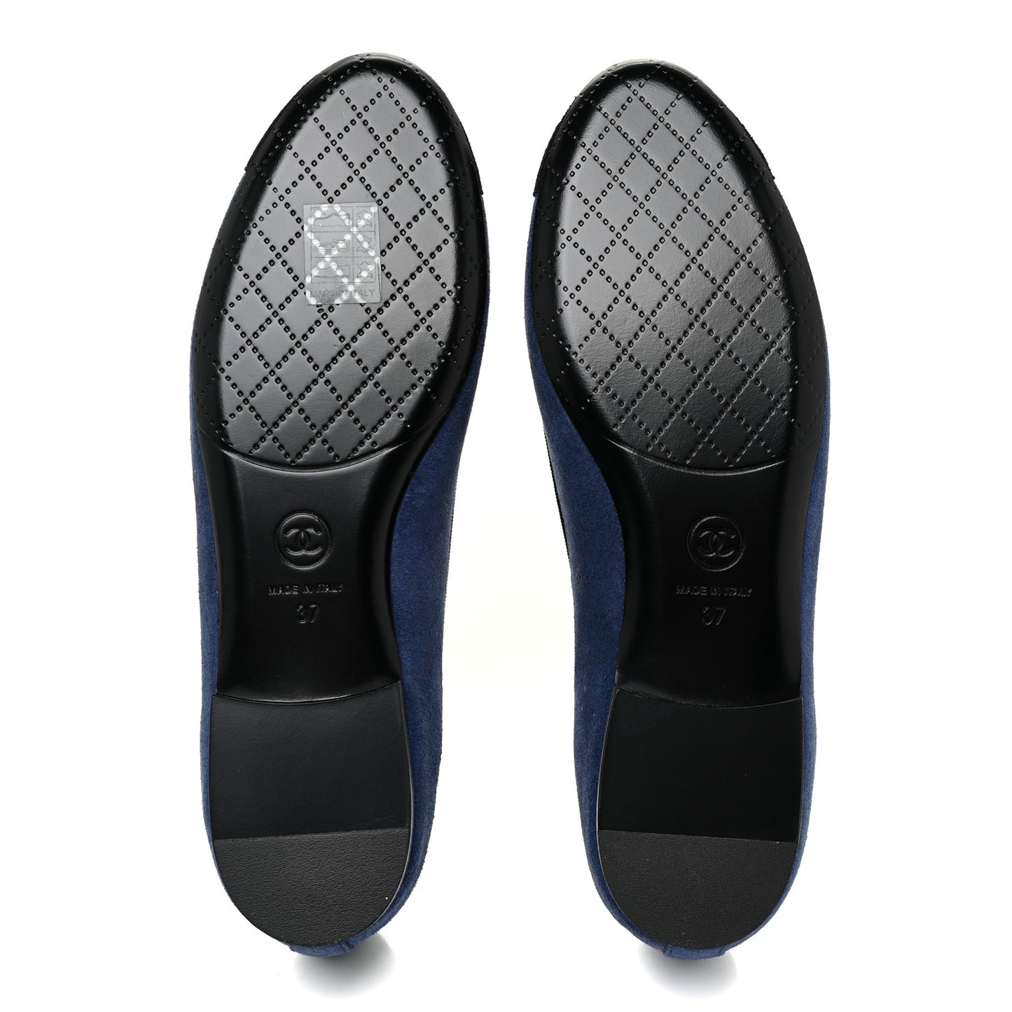 Suede Cap Toe CC Ballerina Flats 37 Blue Black