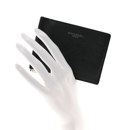 Saint Laurent Grain De Poudre Bill Clip Card Case Black 2 of 9