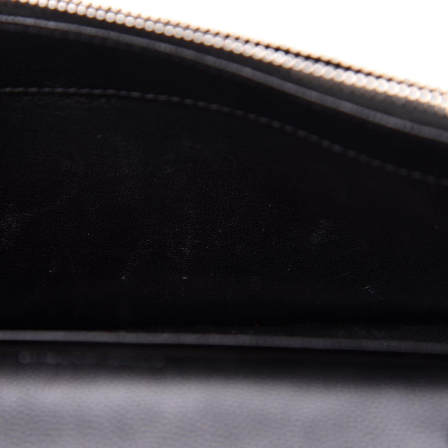 Grain De Poudre Matelasse Chevron Monogram Envelope Chain Wallet Black