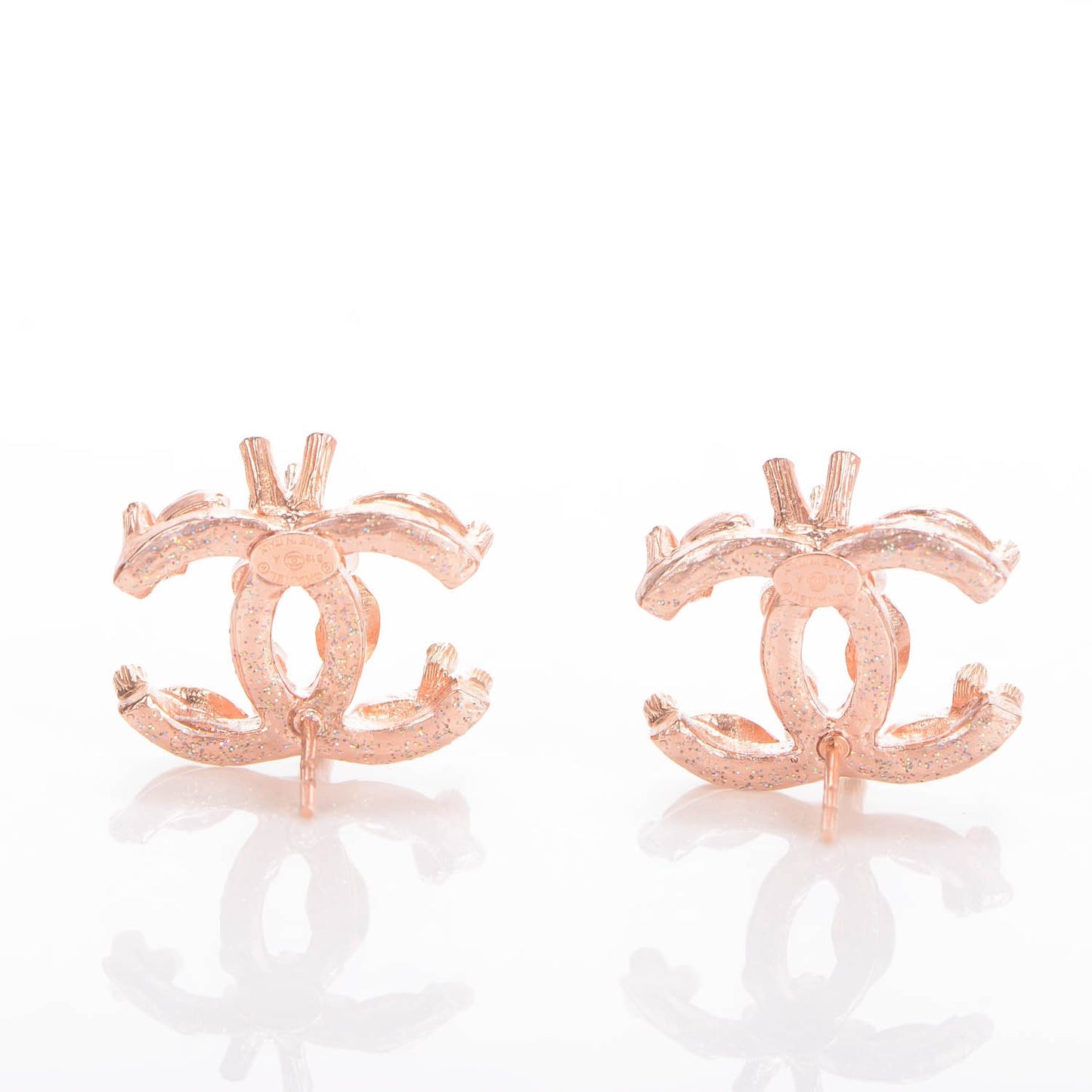 Crystal CC Earrings Pink