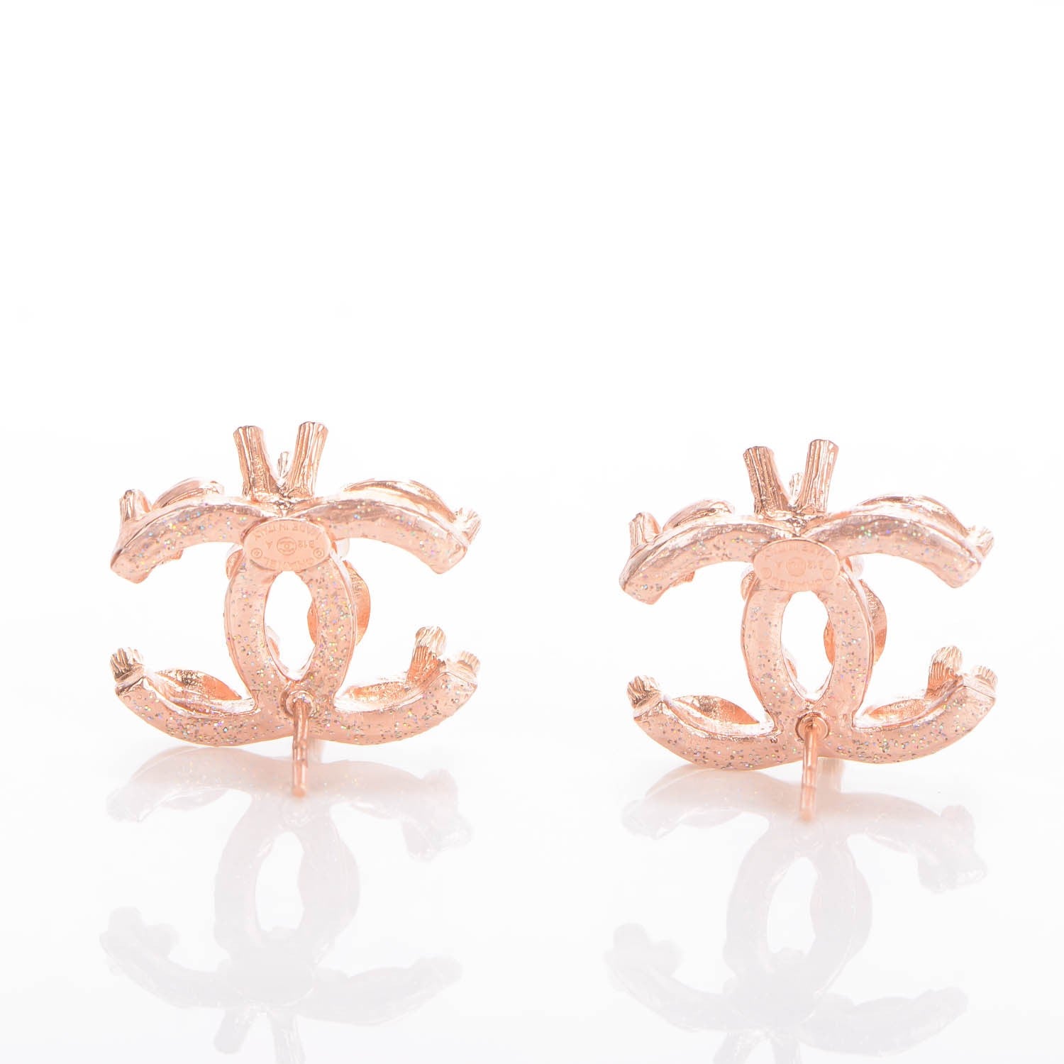 Chanel Crystal CC Earrings Pink 3 of 5