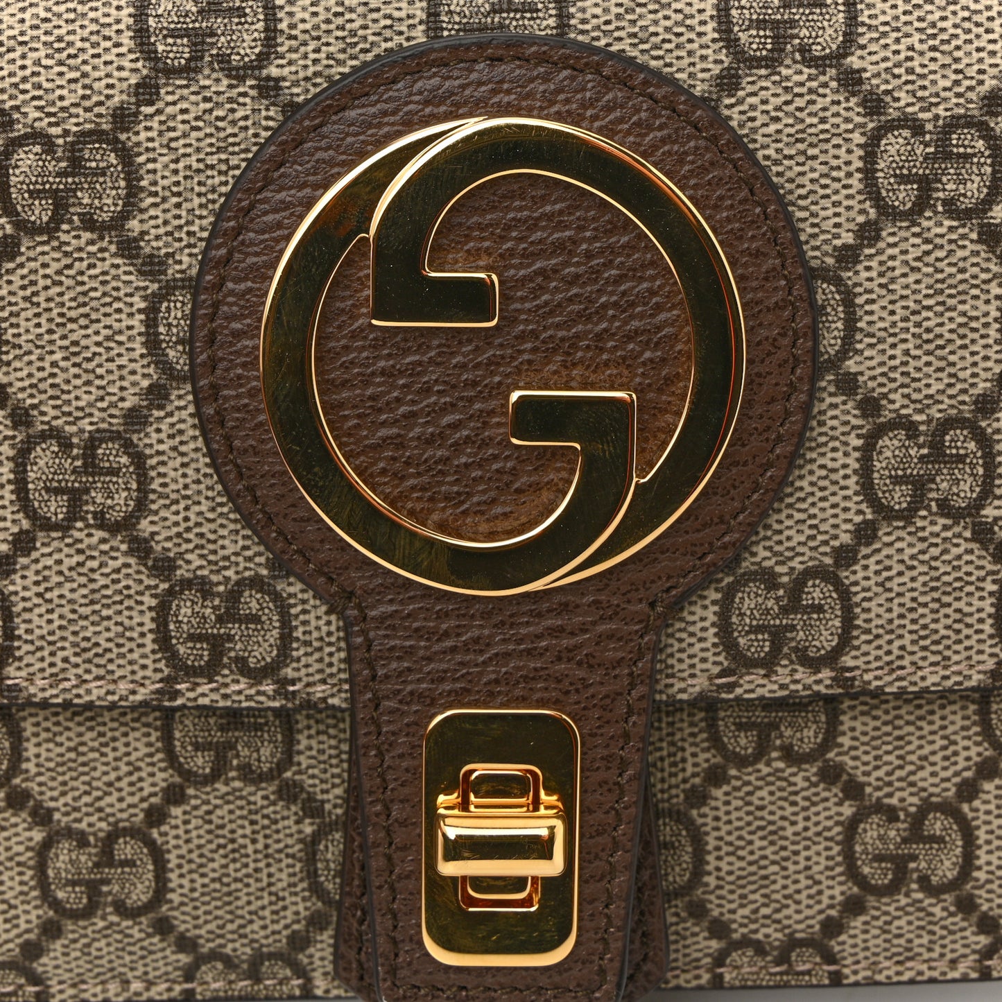 GG Supreme Monogram Textured Dollar Calfskin Blondie Belt Bag Beige Ebony New Acero