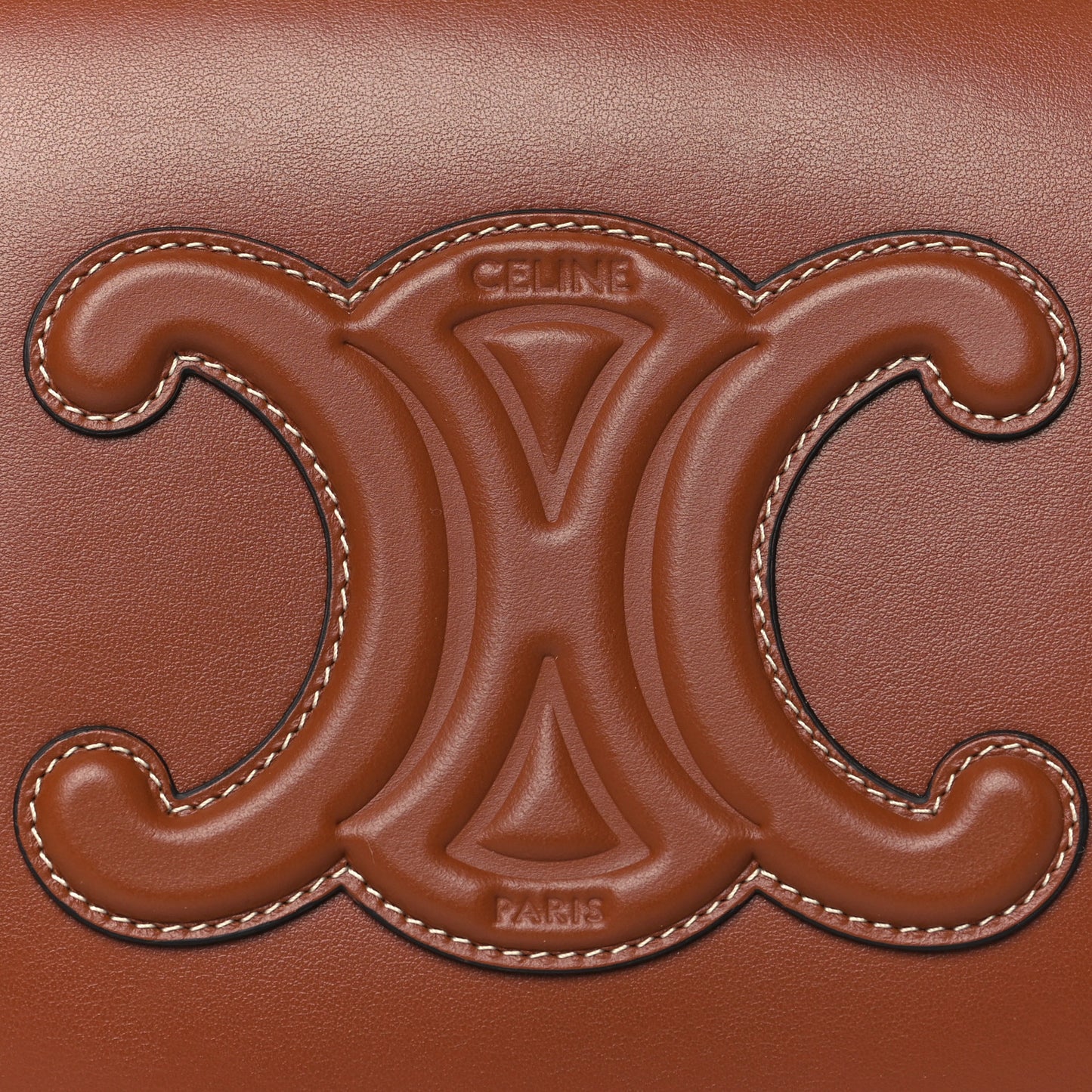 Smooth Calfskin Cuir Triomphe Folco Crossbody Bag Tan