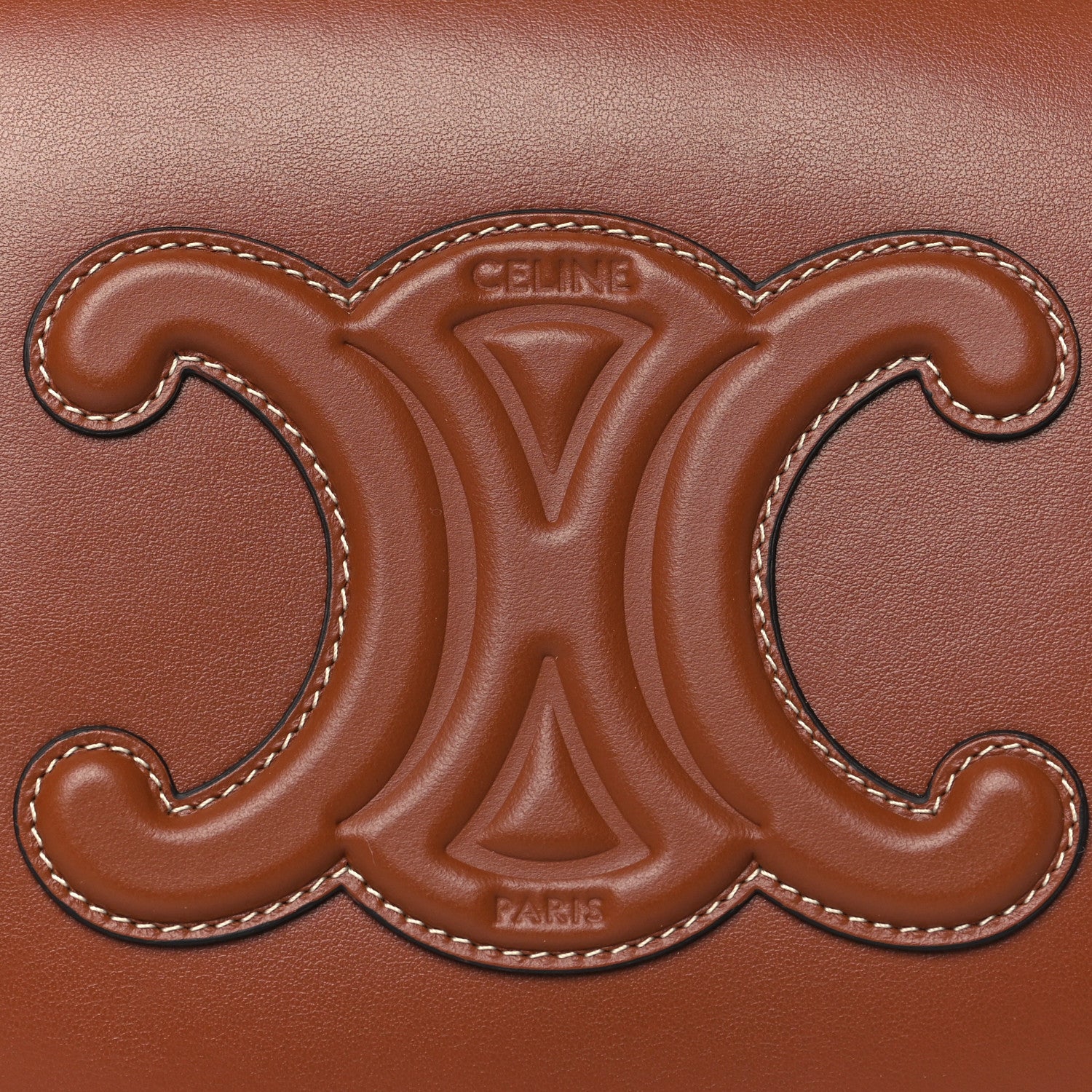 Celine Smooth Calfskin Cuir Triomphe Folco Crossbody Bag Tan 7 of 9