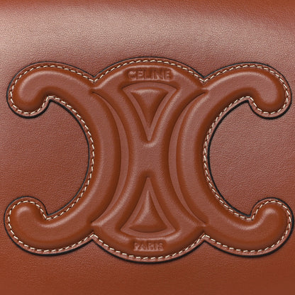 Celine Smooth Calfskin Cuir Triomphe Folco Crossbody Bag Tan 7 of 9