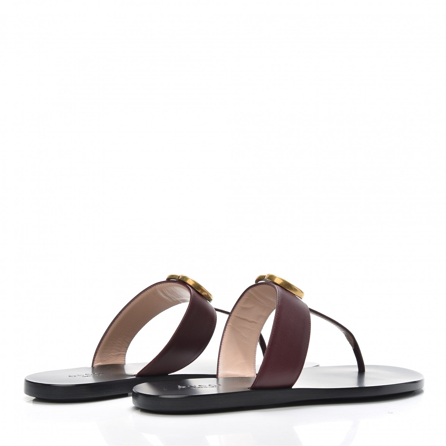 Gucci Calfskin GG Marmont Thong Sandals 36 Vintage Bordeaux 4 of 8