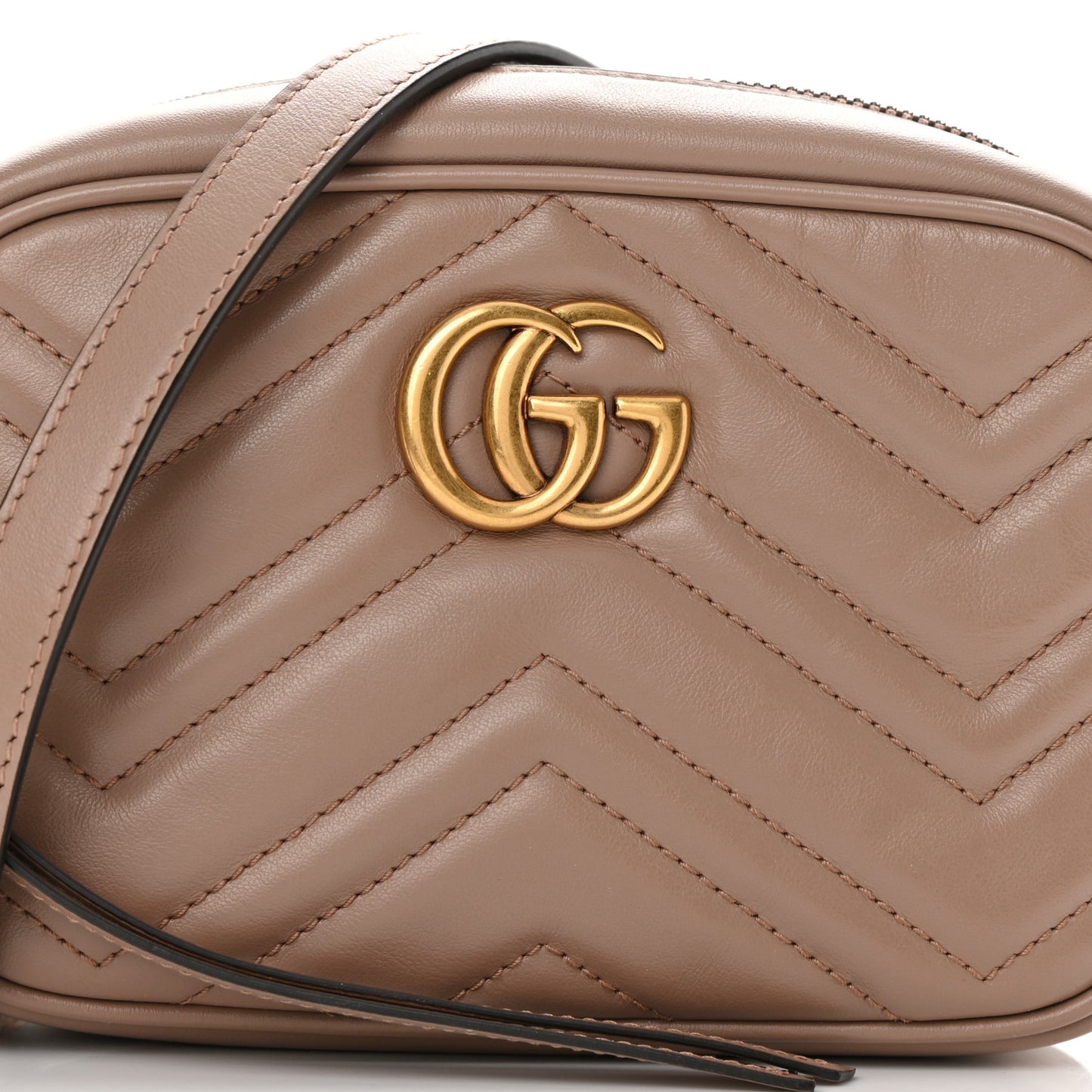 Calfskin Matelasse Mini GG Marmont Chain Shoulder Bag Porcelain Rose
