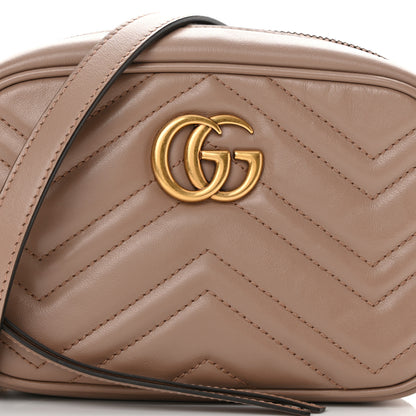 Gucci Calfskin Matelasse Mini GG Marmont Chain Shoulder Bag Porcelain Rose 8 of 10