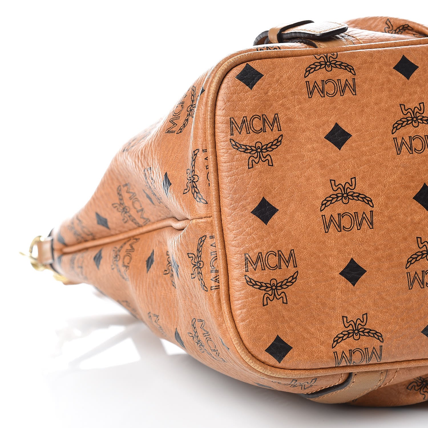 MCM Visetos Medium Essentials Shopper Tote Cognac 15 of 24