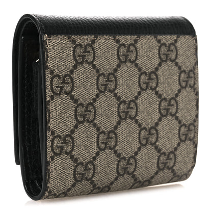 Gucci Dollar Calfskin GG Supreme Monogram Medium GG Marmont Wallet Black Beige Ebony 3 of 6