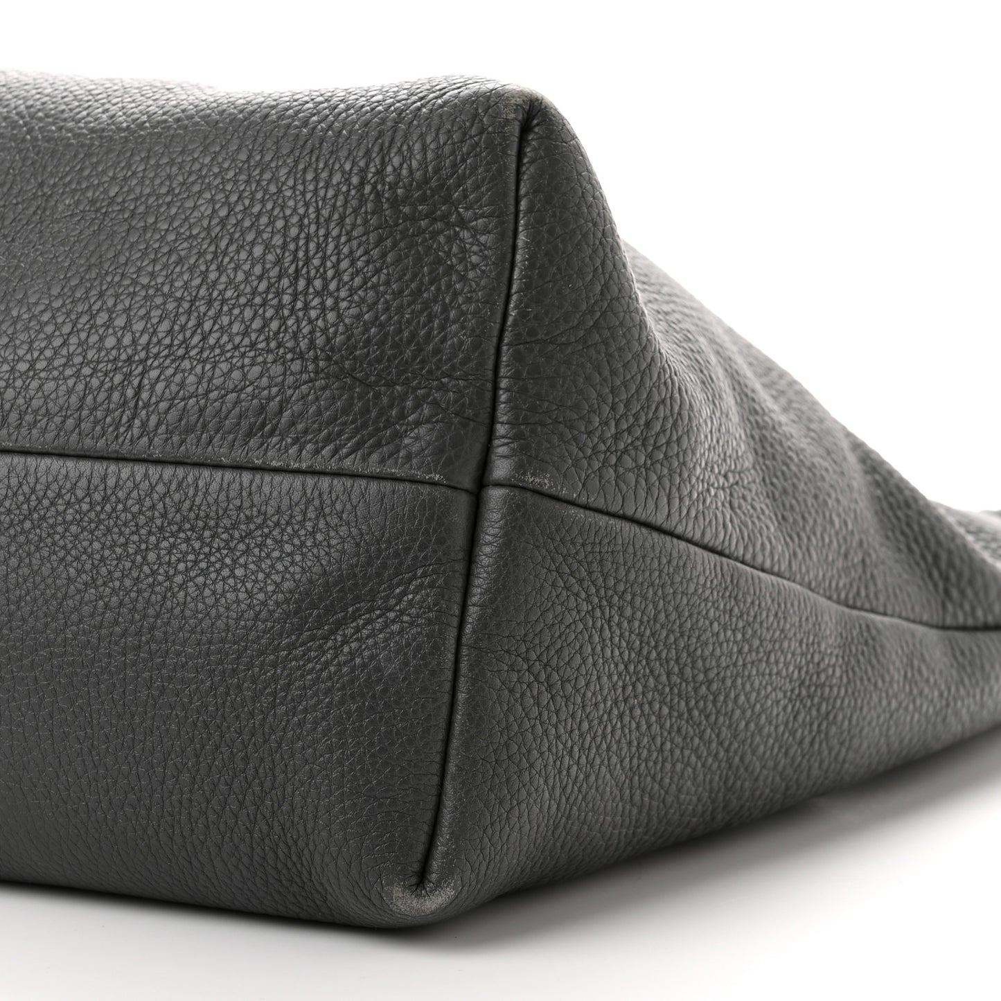 Pebbled Calfskin Medium Bamboo Tassel Tote Grey